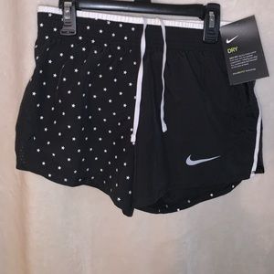 Black and White Star Nike Running shorts